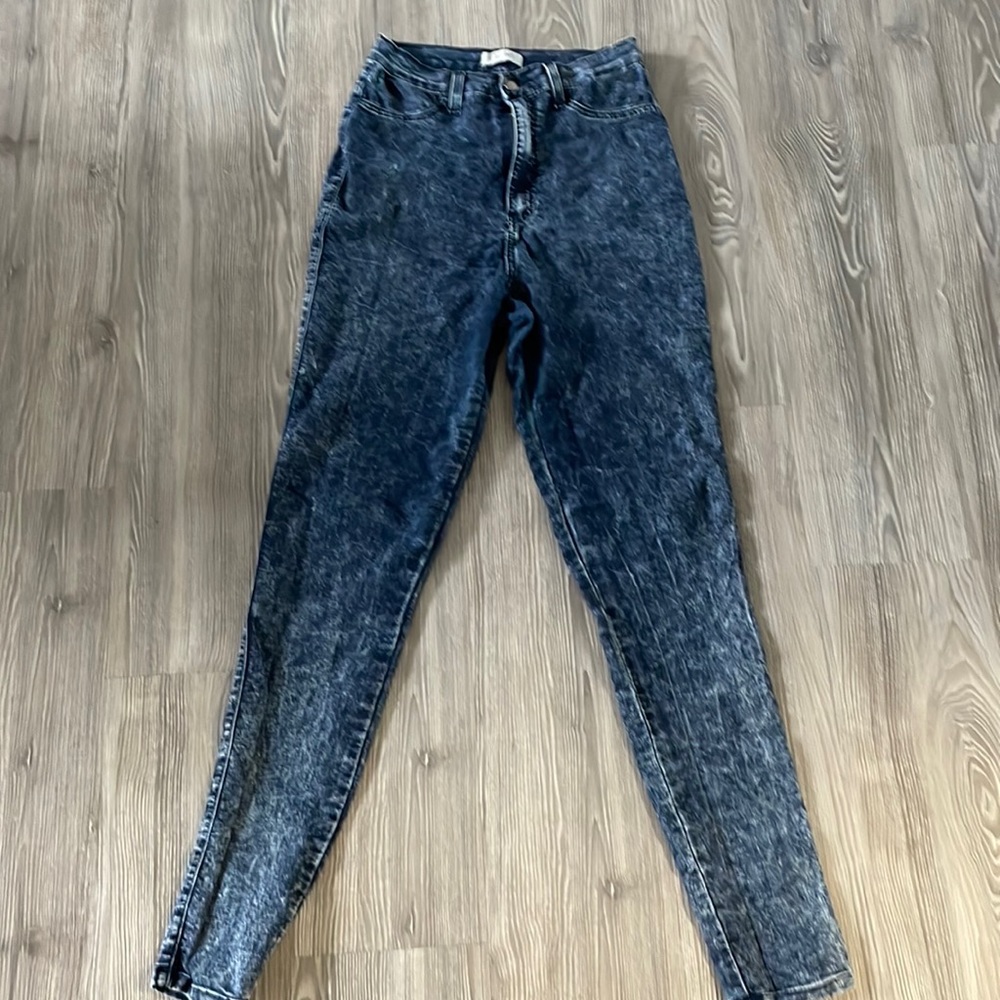 Vibrant High Waist Dark Stonewashed Skinny Jeans size 11
